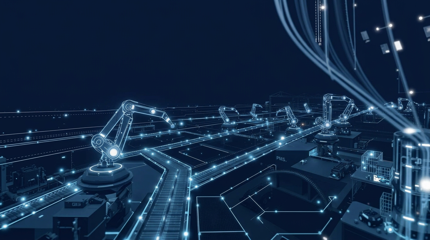 Connected enterprise systems and operational data flowing into a unified orchestration platform